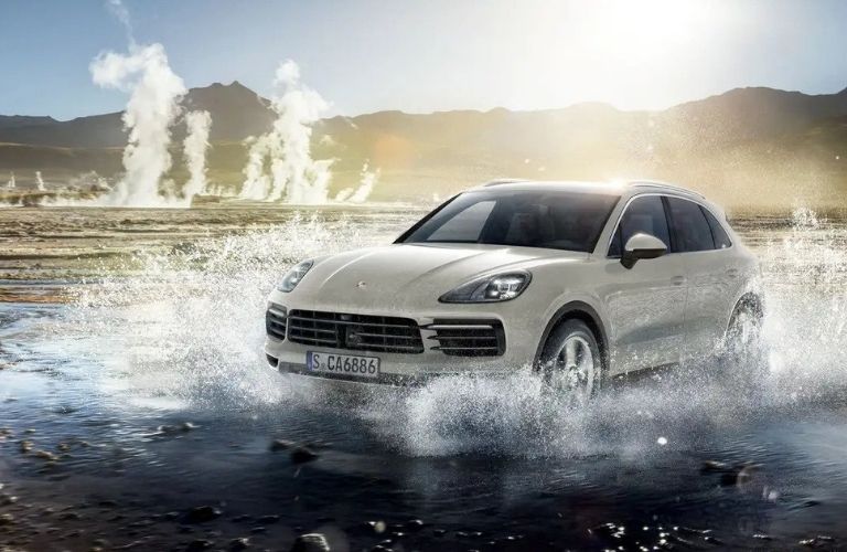 2022 Porsche Cayenne driving in water